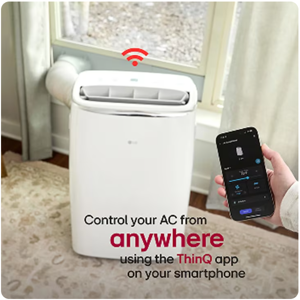 (MISSING REMOTE)LG 10,000 BTU Smart Portable Air Conditioner Dual Inverter - LP1419IVSM White