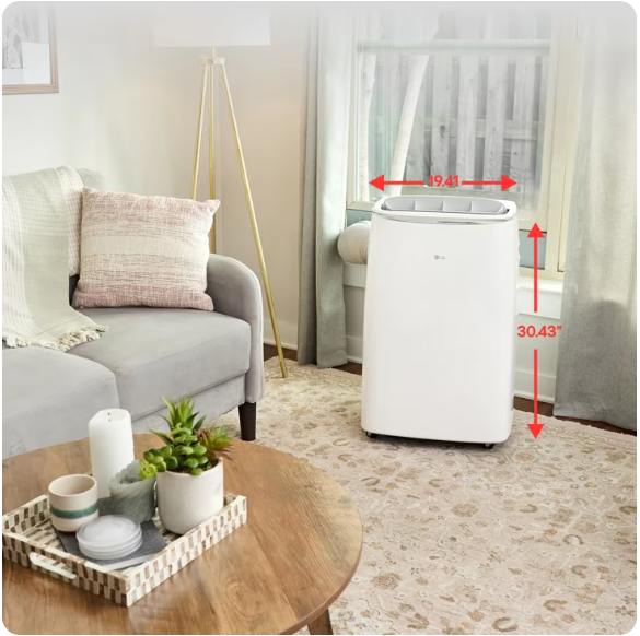 (MISSING REMOTE)LG 10,000 BTU Smart Portable Air Conditioner Dual Inverter - LP1419IVSM White