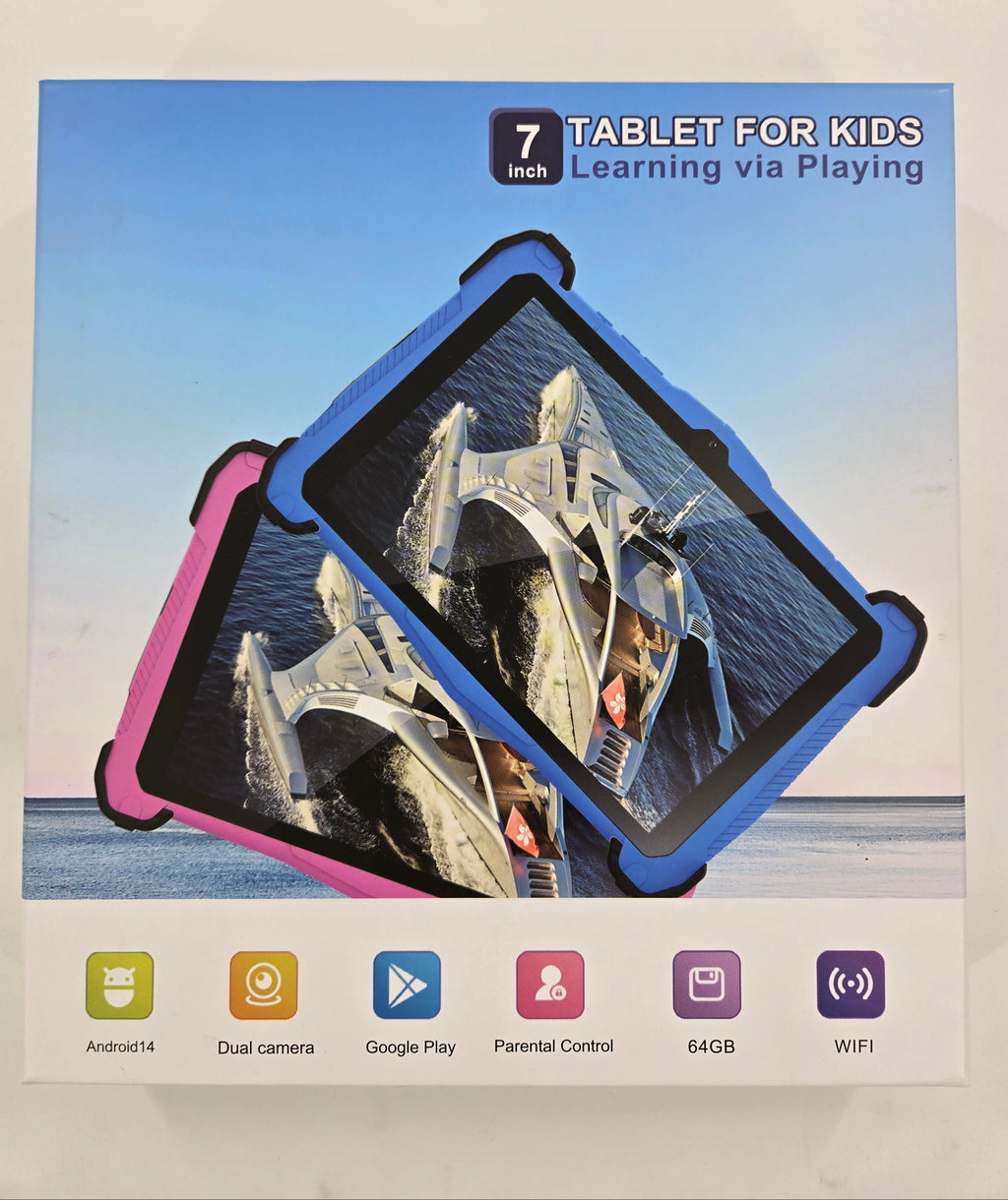 Kids Tablet, Android 14 Tablet 7 inch Octa-Core 10GB RAM 64GB ROM WiFi