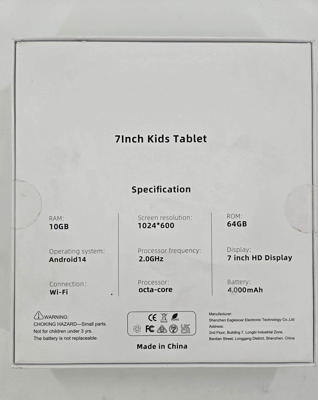 Kids Tablet, Android 14 Tablet 7 inch Octa-Core 10GB RAM 64GB ROM WiFi