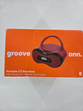 onn. Portable CD Boombox with Digital FM Radio Red