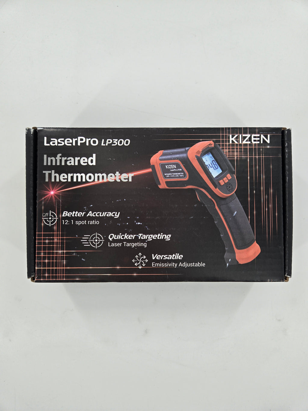 KIZEN Infrared Thermometer LaserPro LP300 Handheld Temperature Gun Orange