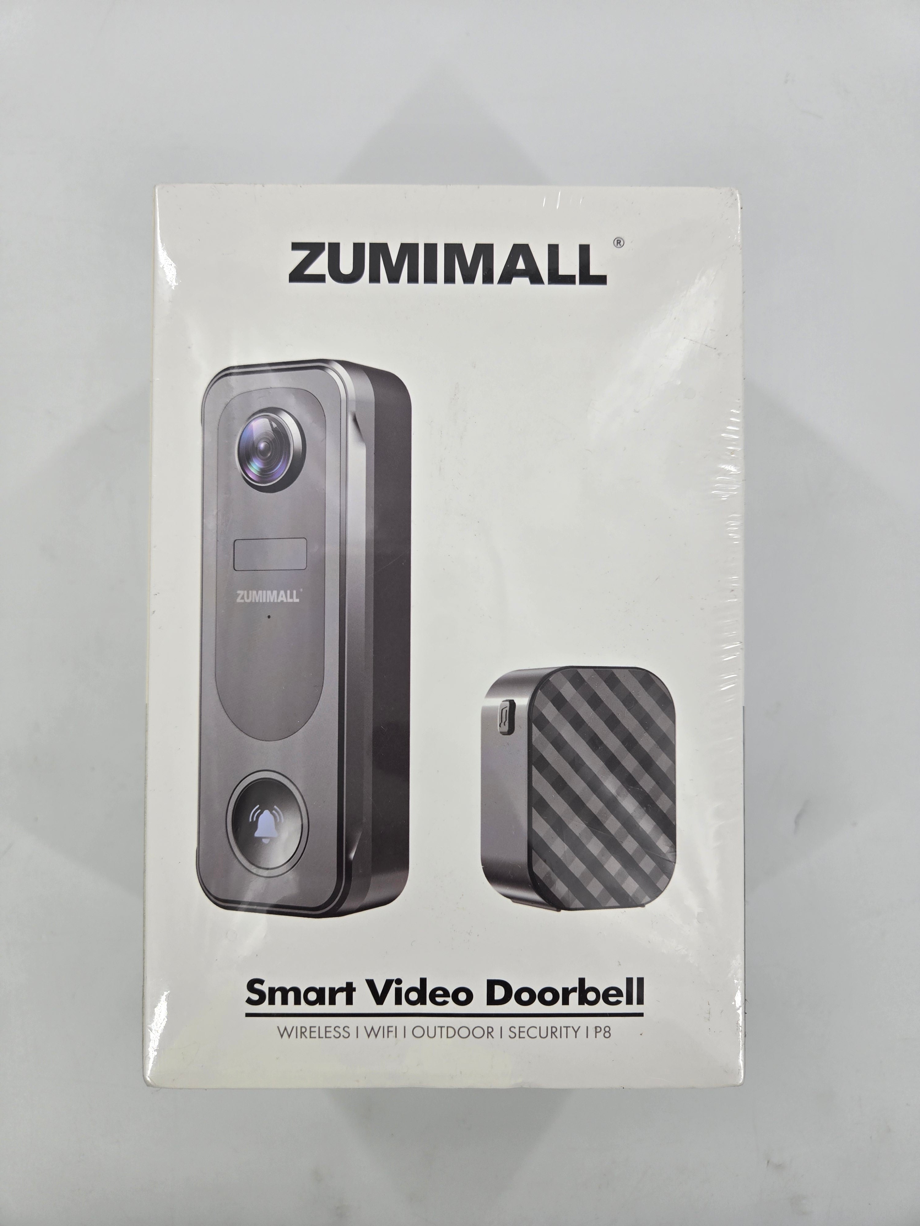 ZUMIMALL 2K Battery Powerd 2.4G WiFi Video Doorbell Camera with Chime-P8