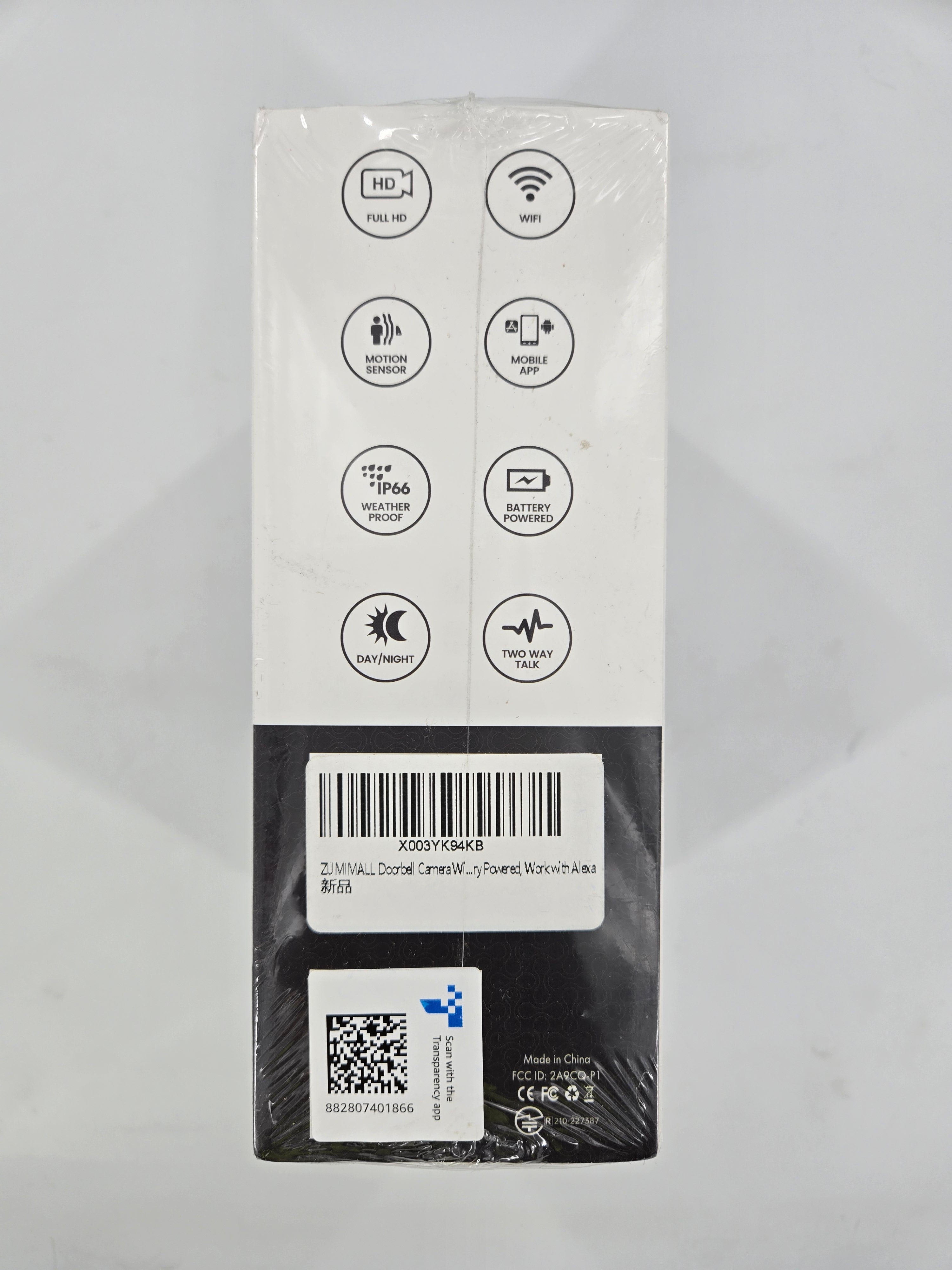 ZUMIMALL 2K Battery Powerd 2.4G WiFi Video Doorbell Camera with Chime-P8