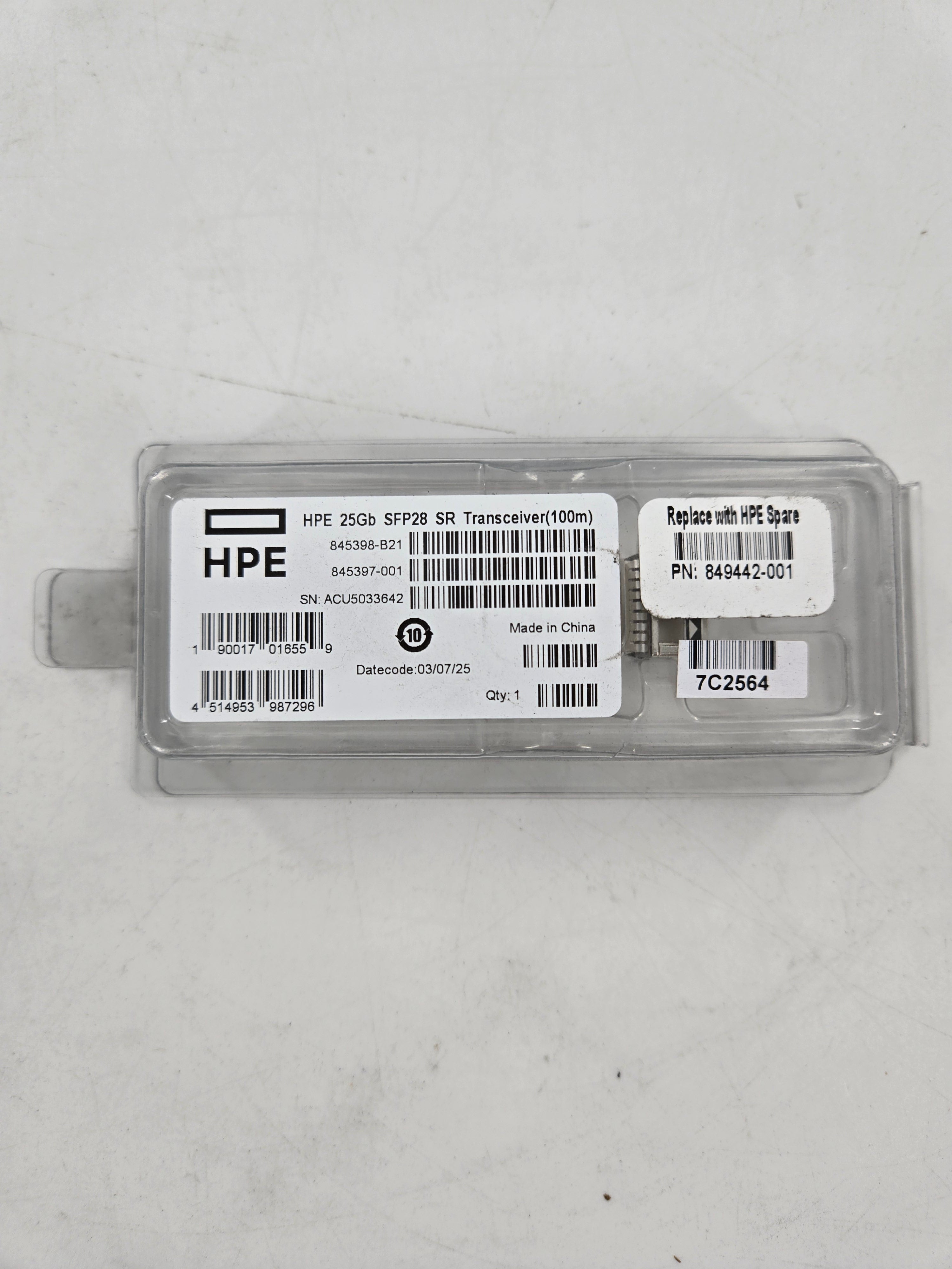 HPE 25GB SFP28 Sr Transciever (100m)