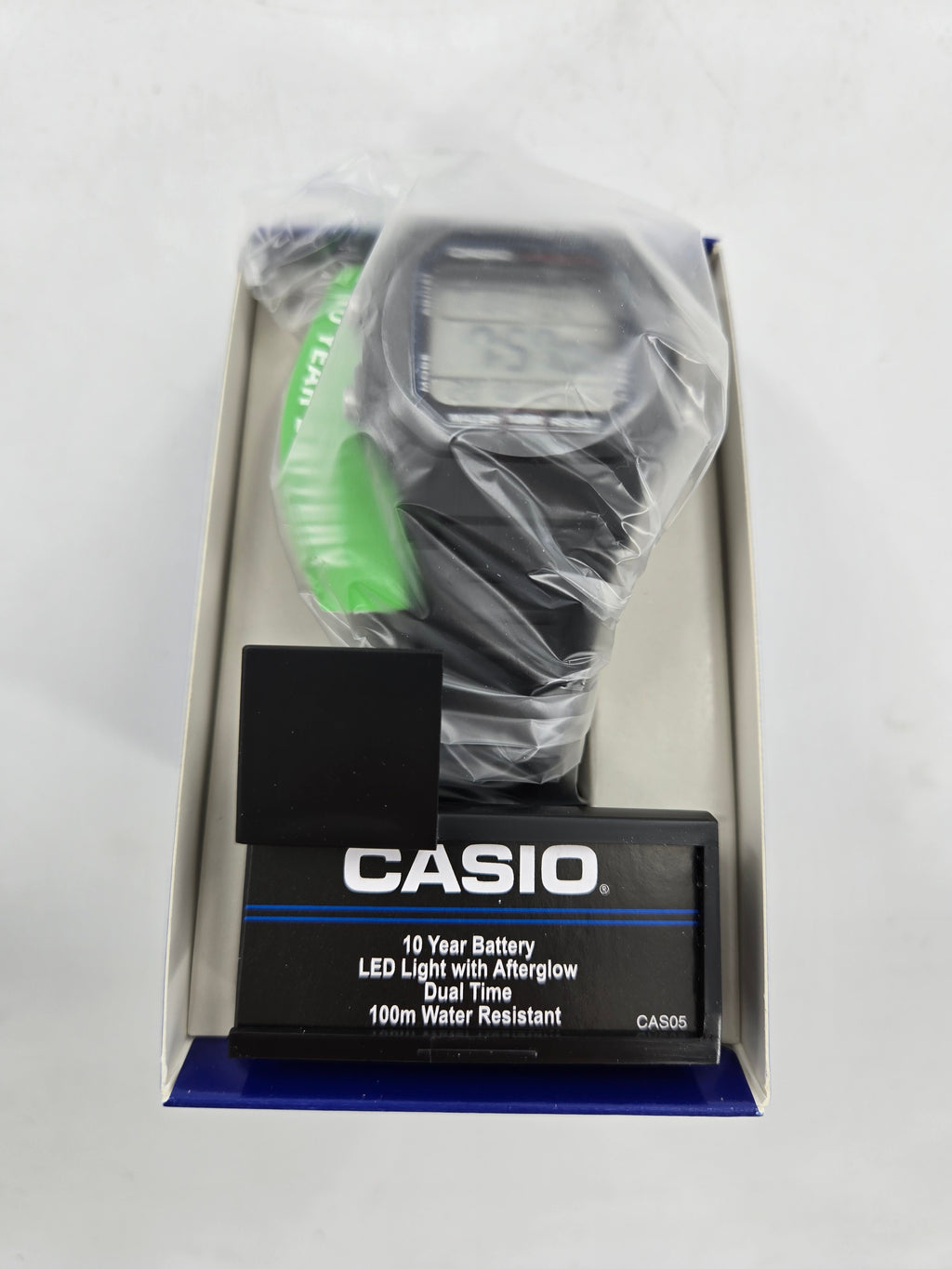 Casio CAS05 Watch Mens Black Illuminator Digital Alarm Time 100m Water Resistant