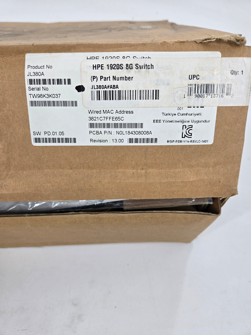 HPE OfficeConnect 1920S Series JL380A Switch