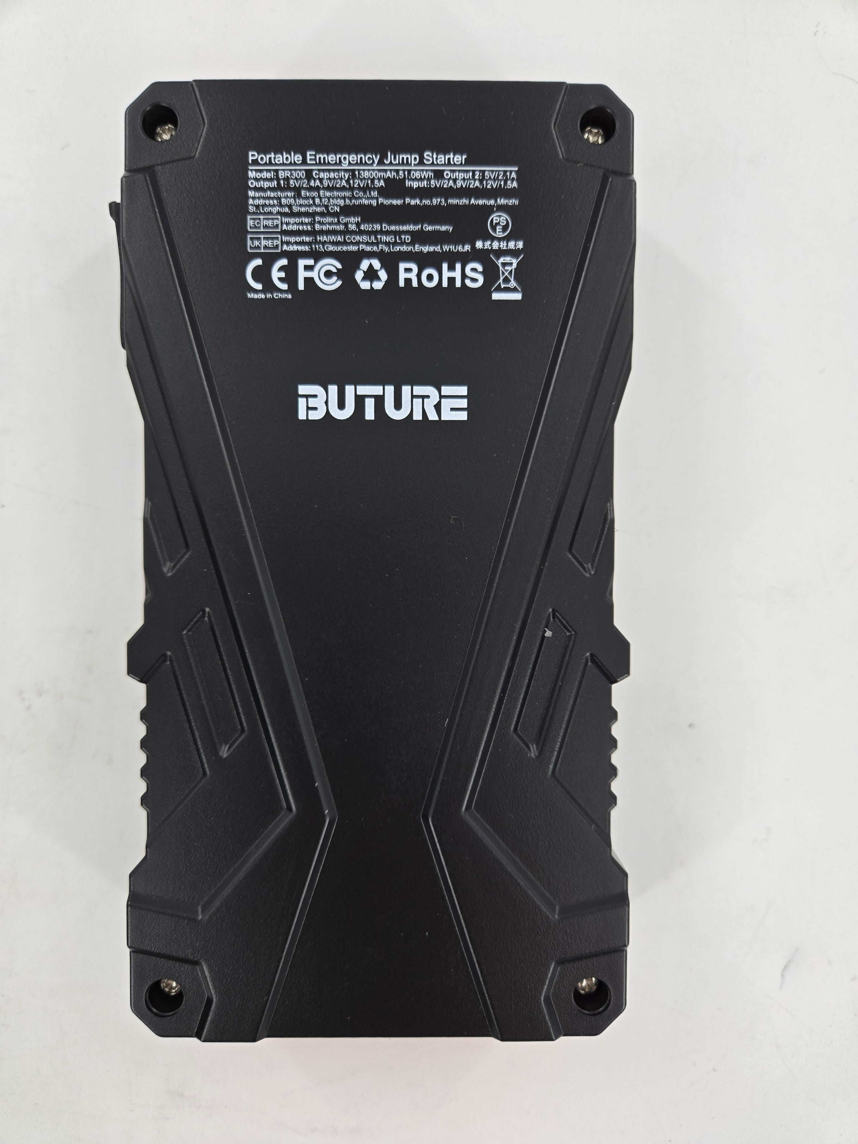 Buture Car Jump Starter BR300, 1500A Peak 13800mAh Portable Car Battery Starter