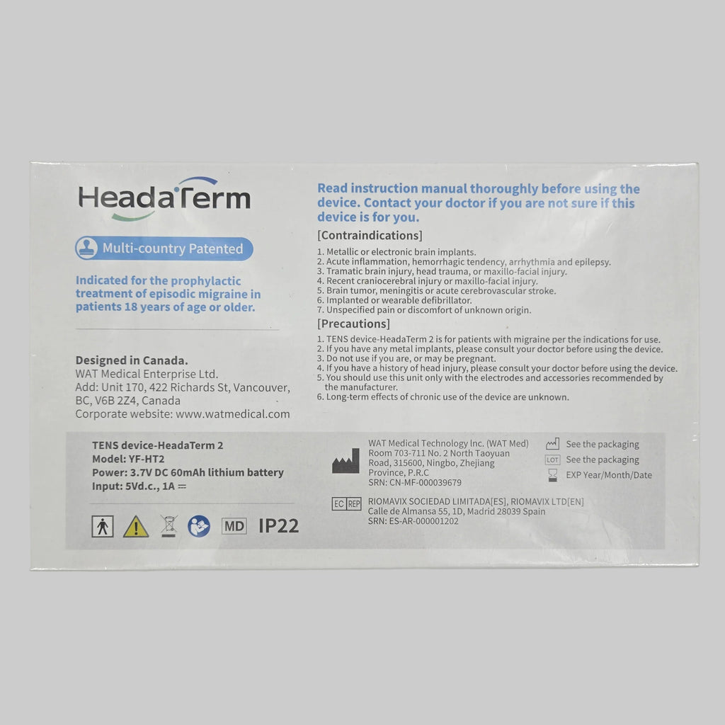 HeadaTerm-2 Migraine Relief Device e-TNS Treatment For migraine and Headache