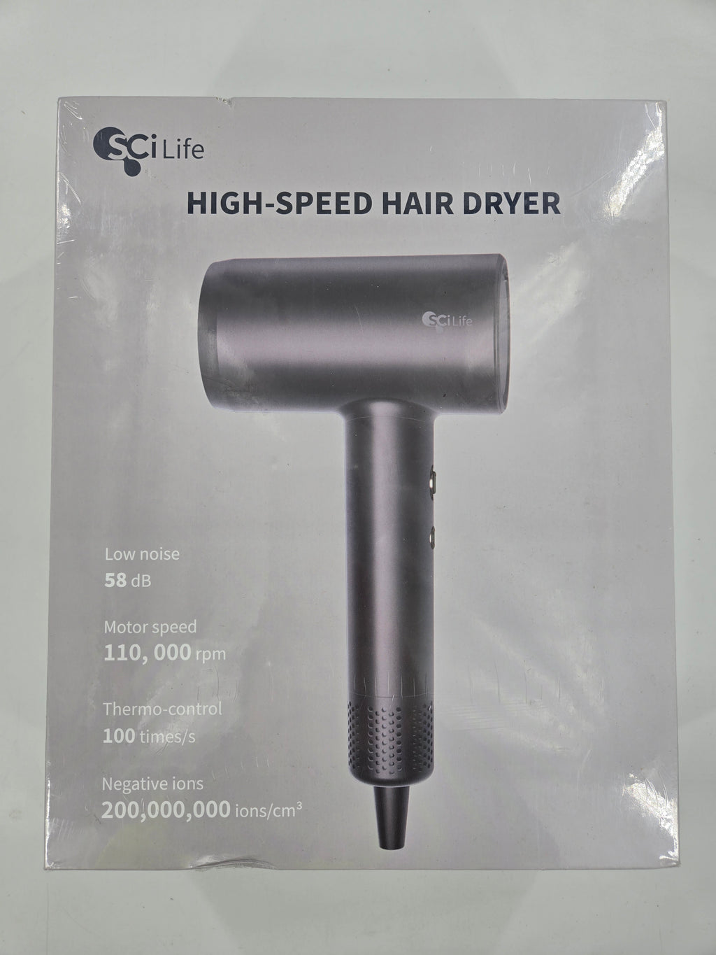 SciLife 1400W High Speed Ionic Hair Dryer with Magnetic Wall Mount (Black)