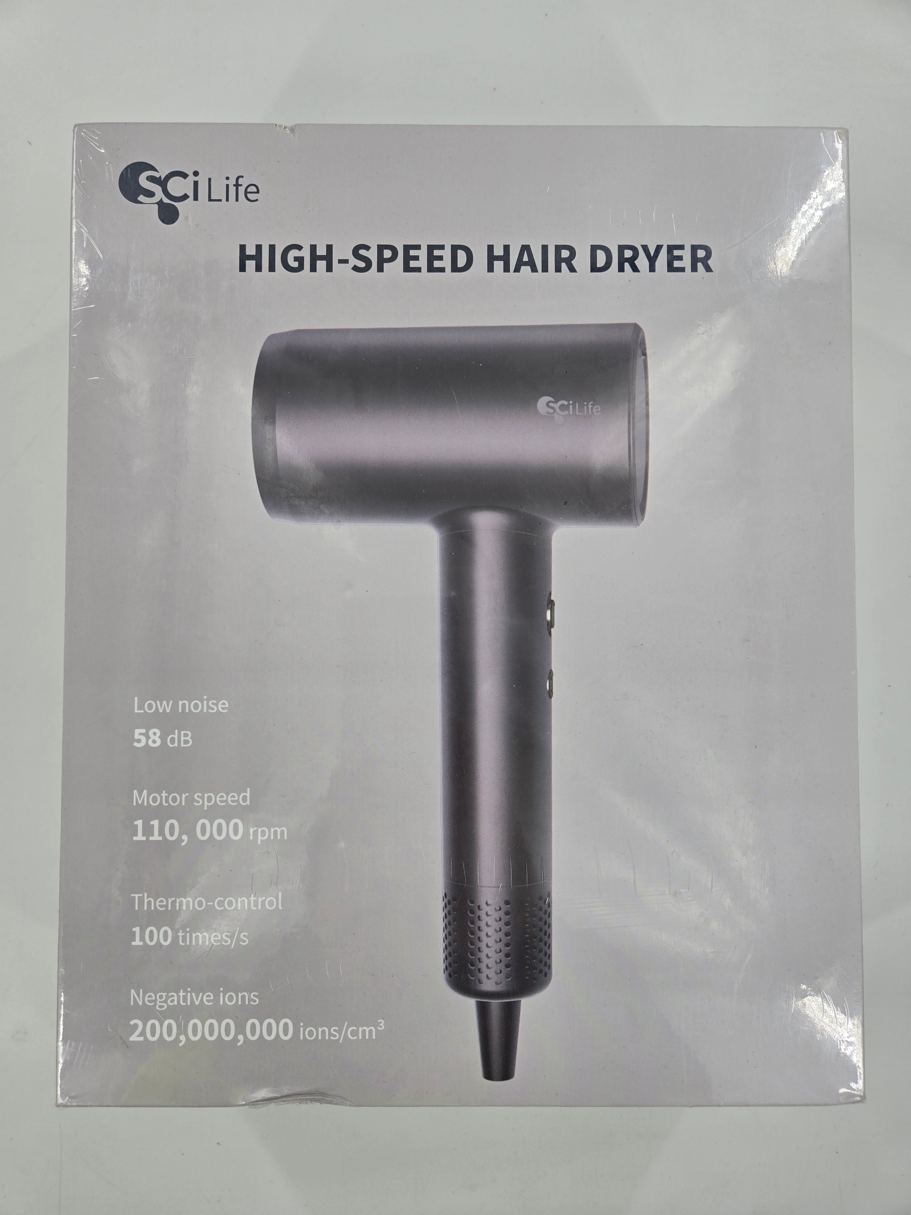 SciLife 1400W High Speed Ionic Hair Dryer with Magnetic Wall Mount (Black)