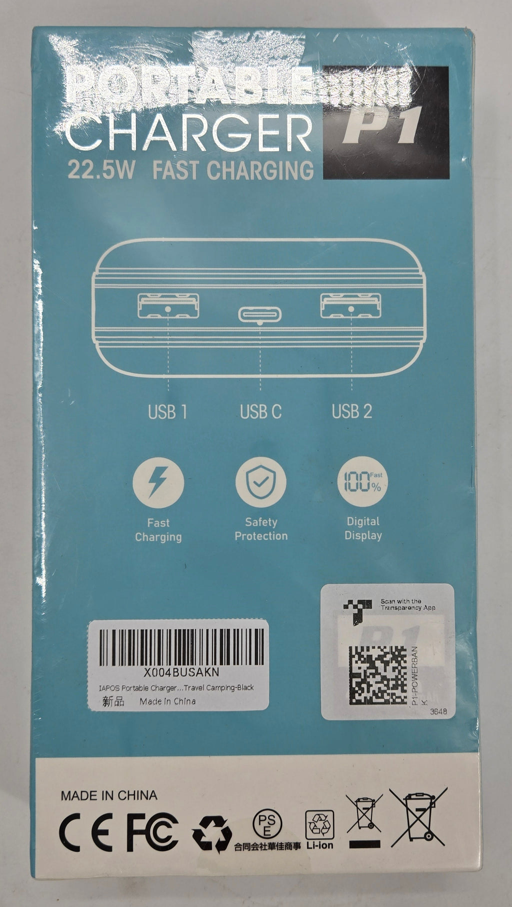 IAPOS P1 40000mah Portable Power Bank Charge 3 Devices At Once Fast 22.5W