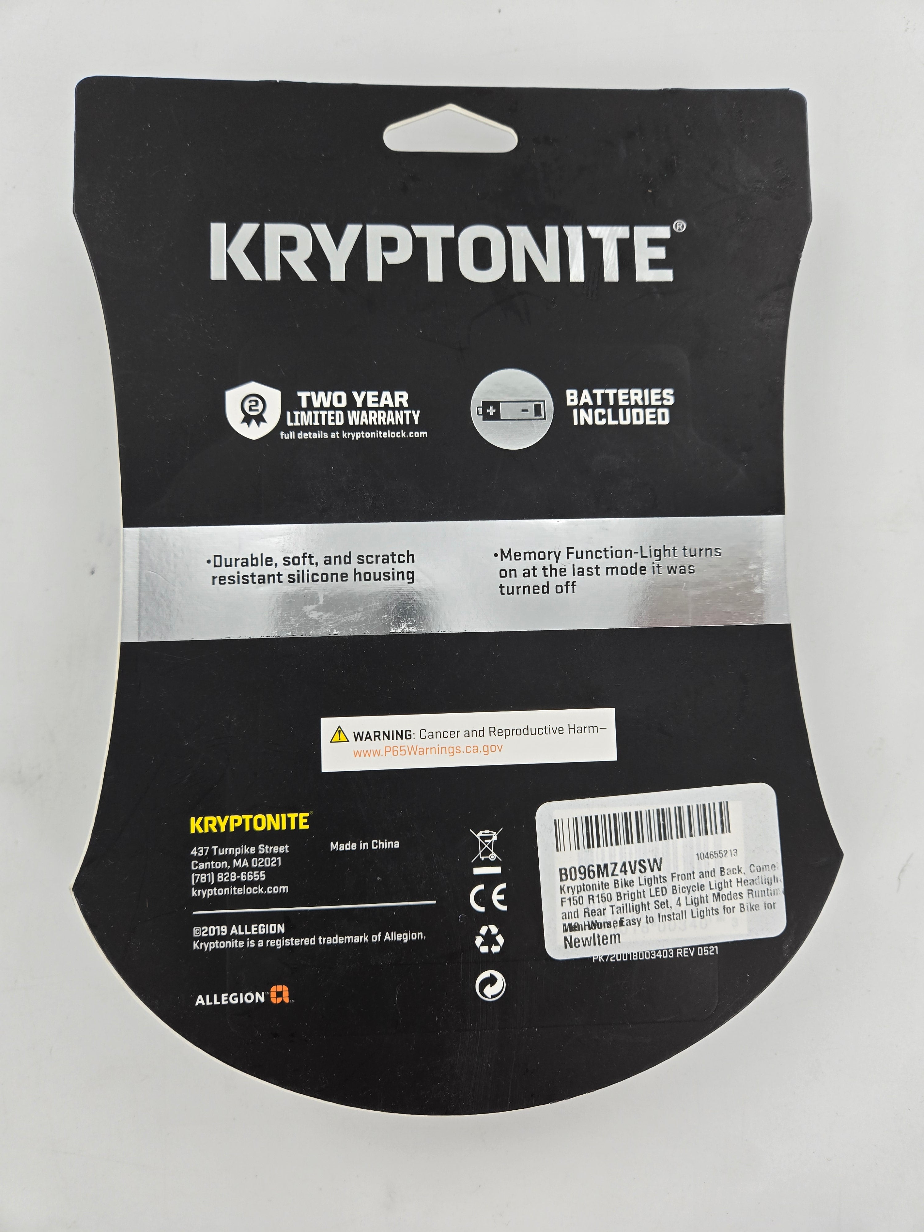 Kryptonite LED Bike Light Set Neutron F150 Front Light & R150 Rear Tail Light