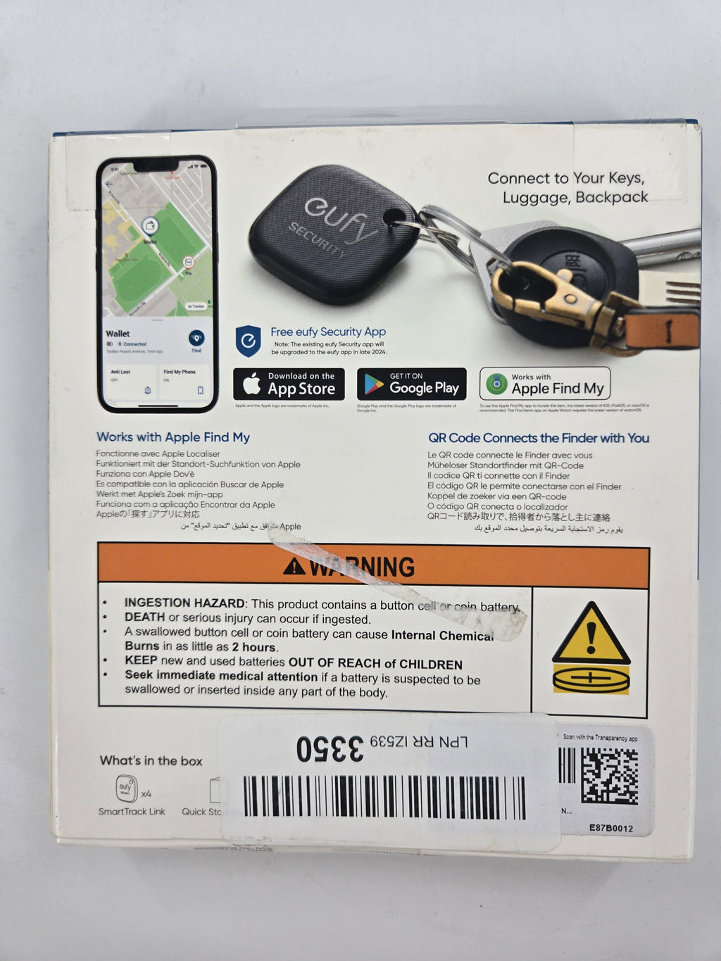 eufy SmartTrack Link Anti-lost Wireless GPS Tracker Locator Finder