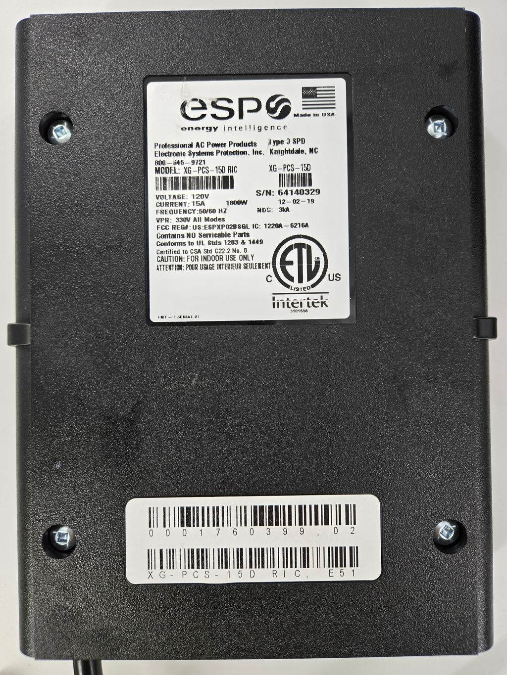 LOT OF 5 ESP SURGEX XG-PCS-15D RIC Next Gen PCS Surge Protector