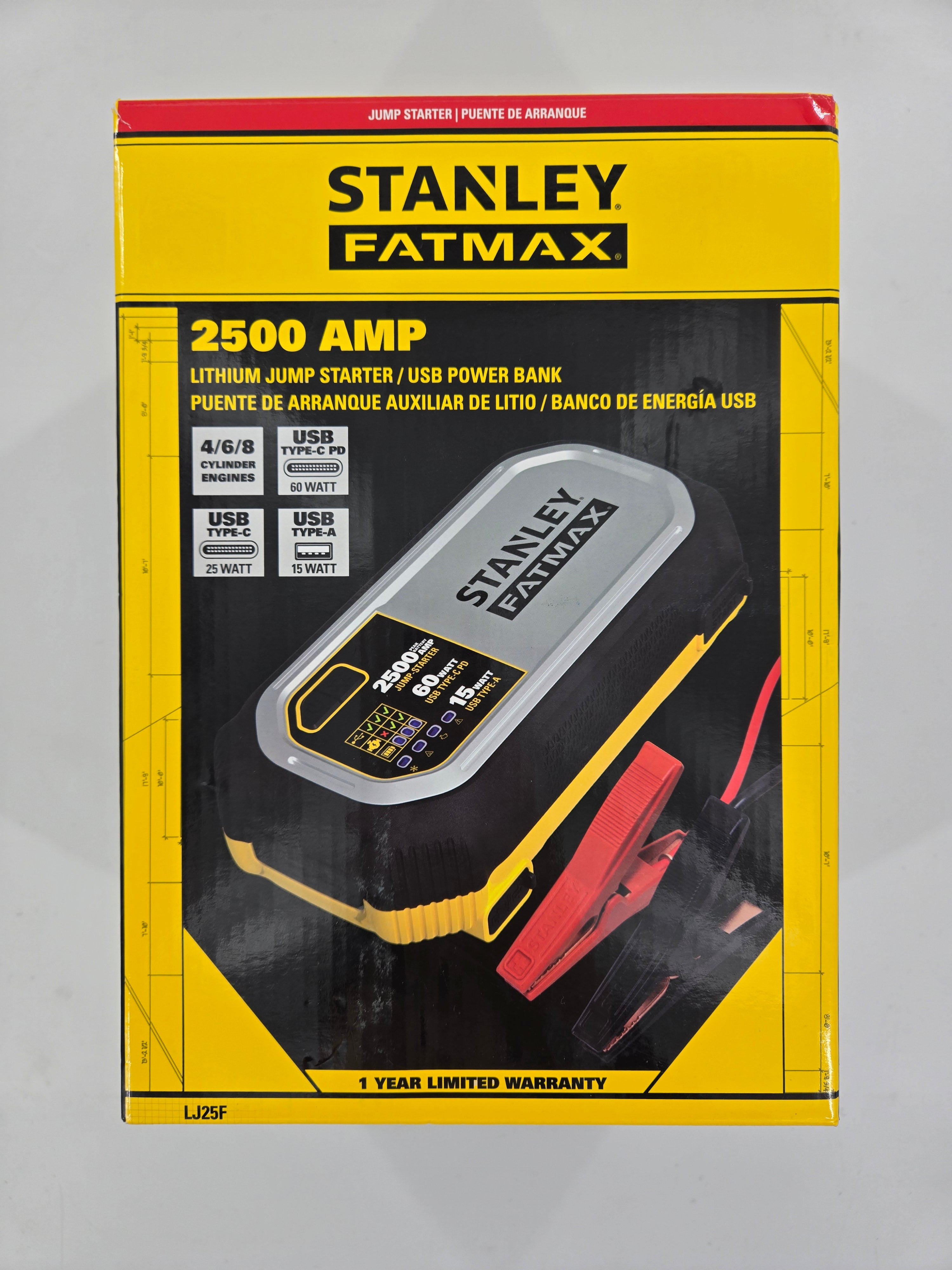 Stanley Fatmax LJ12F 1200 AMP Lithium Jump Starter And USB Power Bank