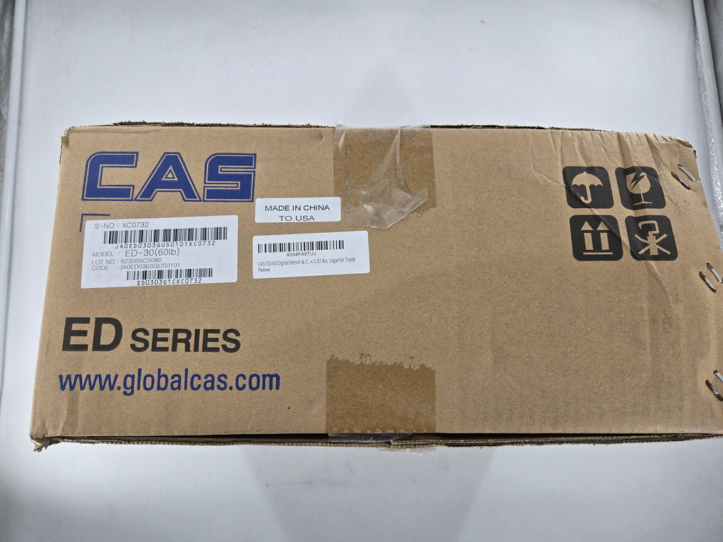 CAS ED-30 Digital Bench/Counter Scale, 15~30 x 0.01lbs, Legal for Trade