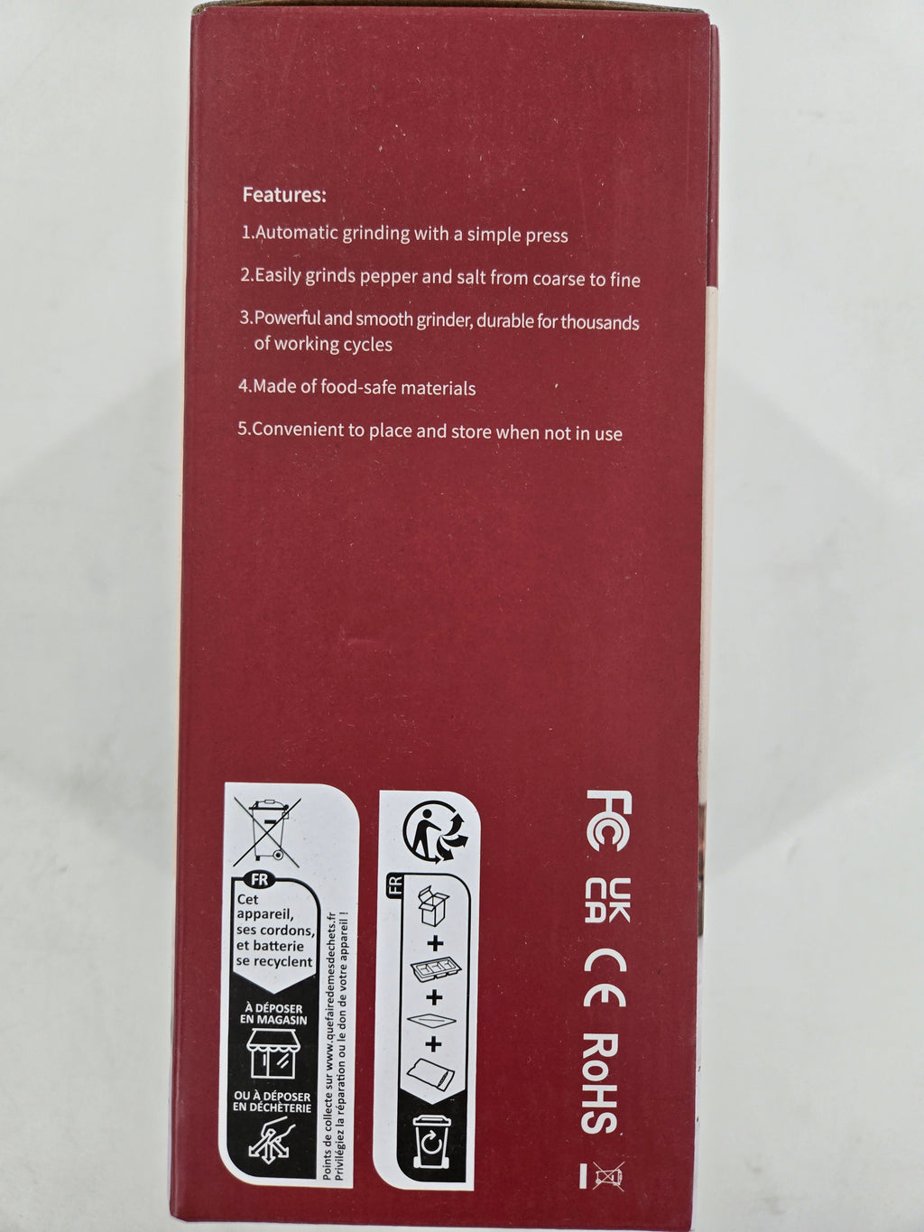 Electric Salt and Pepper Grinder Set, Automatic Gravity Salt and Pepper Grinder