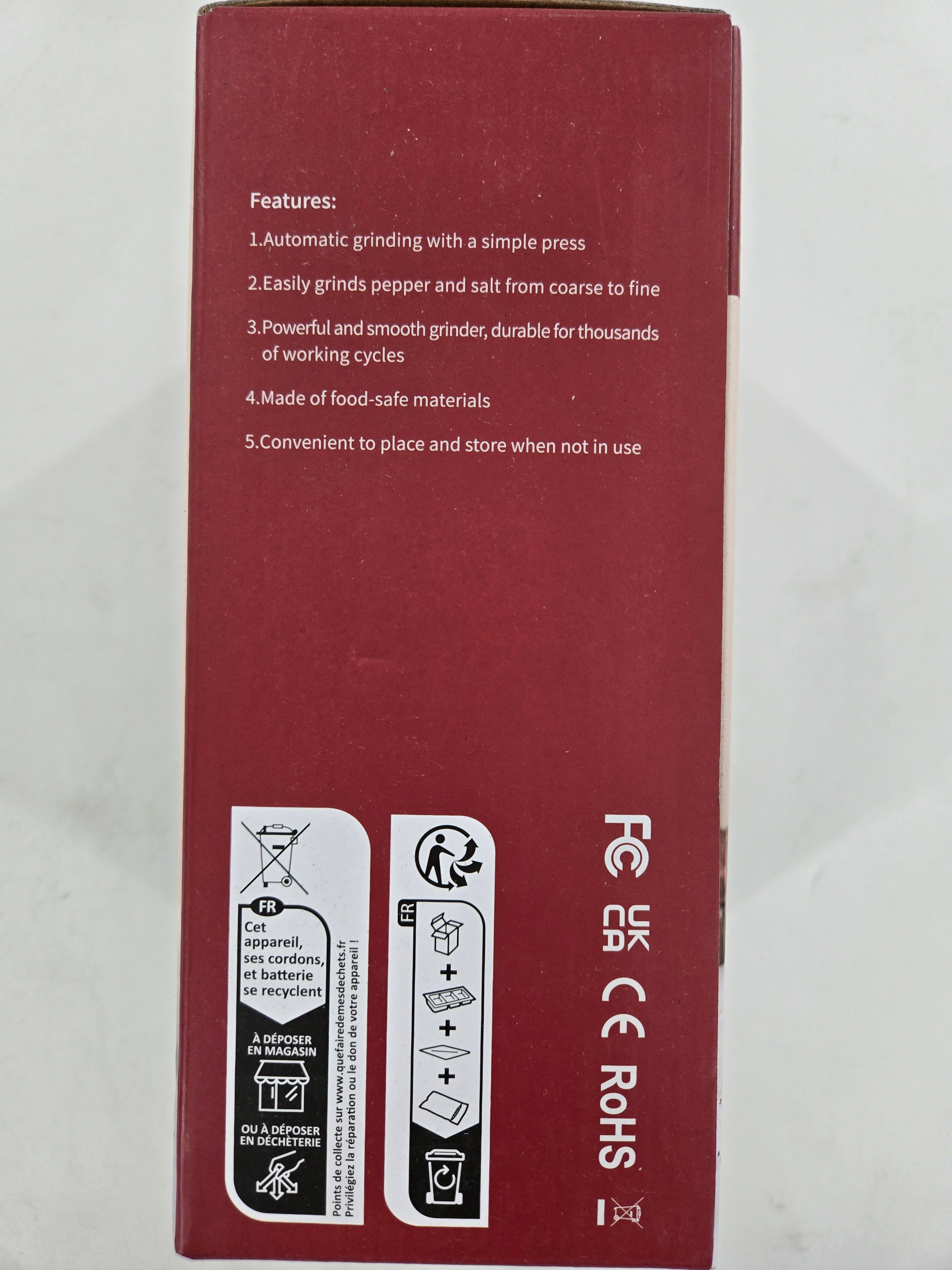 Electric Salt and Pepper Grinder Set, Automatic Gravity Salt and Pepper Grinder