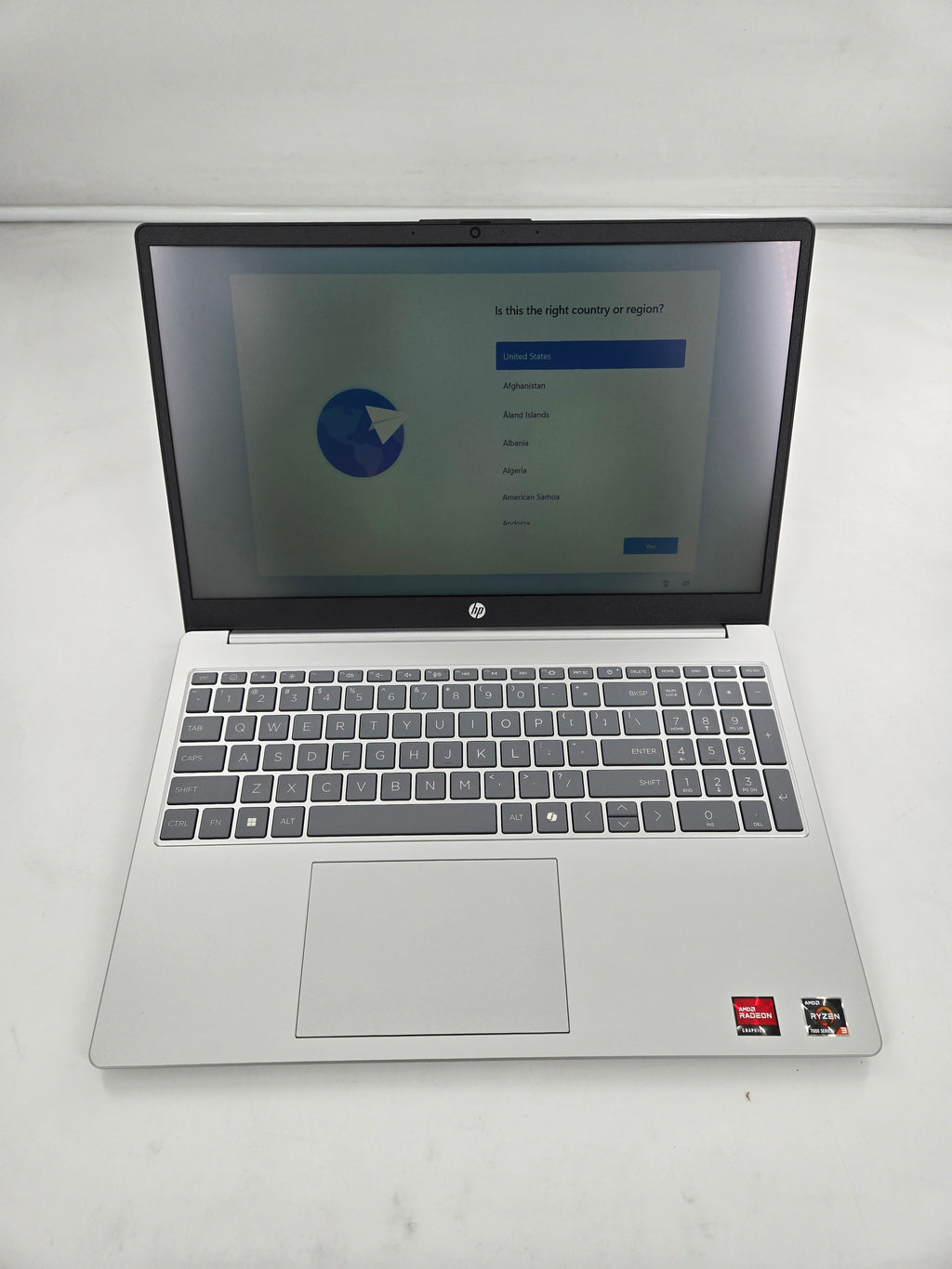 HP 15.6 inch Laptop, HD Touchscreen Display, AMD Ryzen 3 7320U, 8 GB RAM, 128 GB