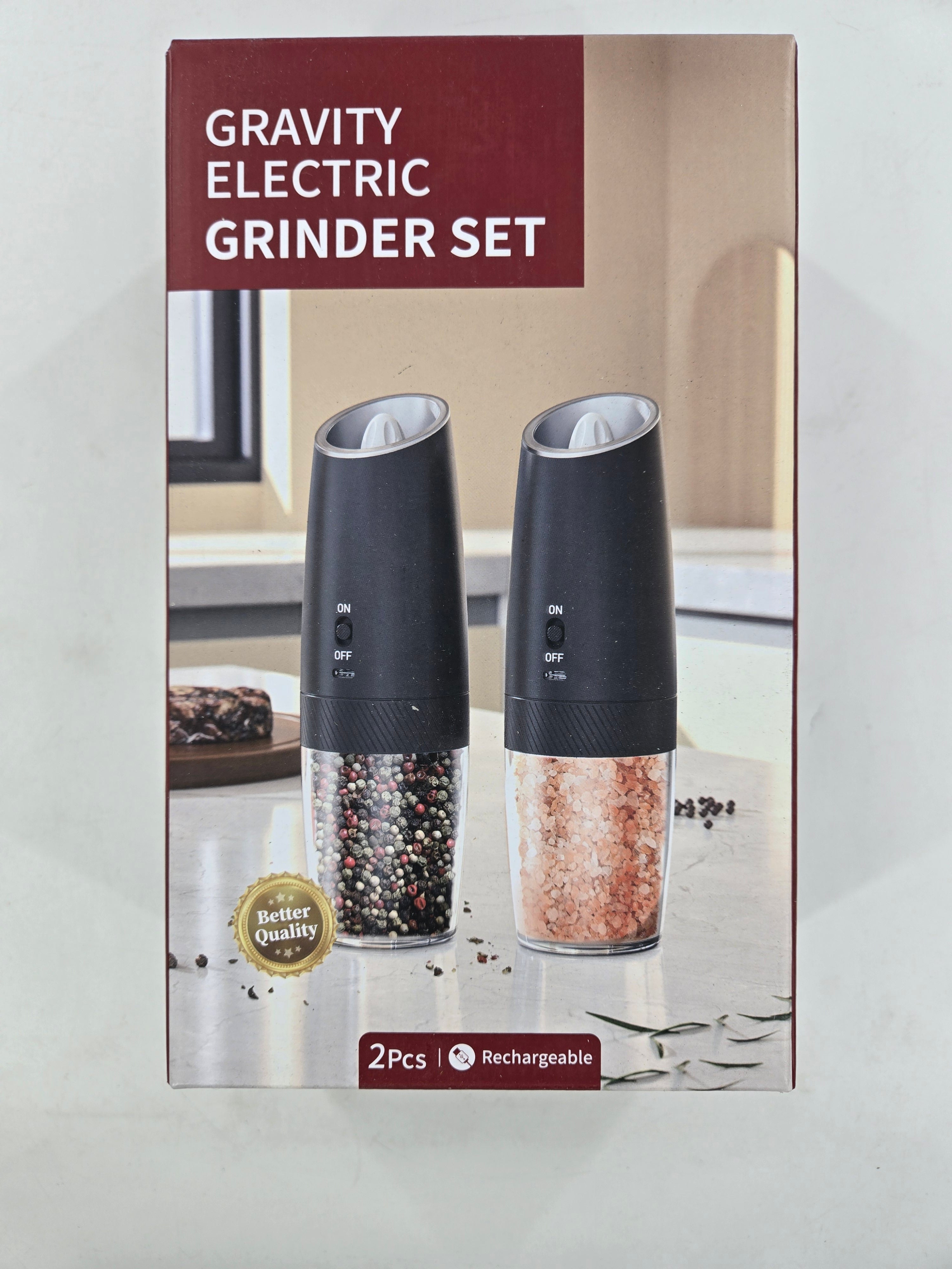 Gravity Electric Salt and Pepper Grinder Set Automatic Salt and Pepper Grinder