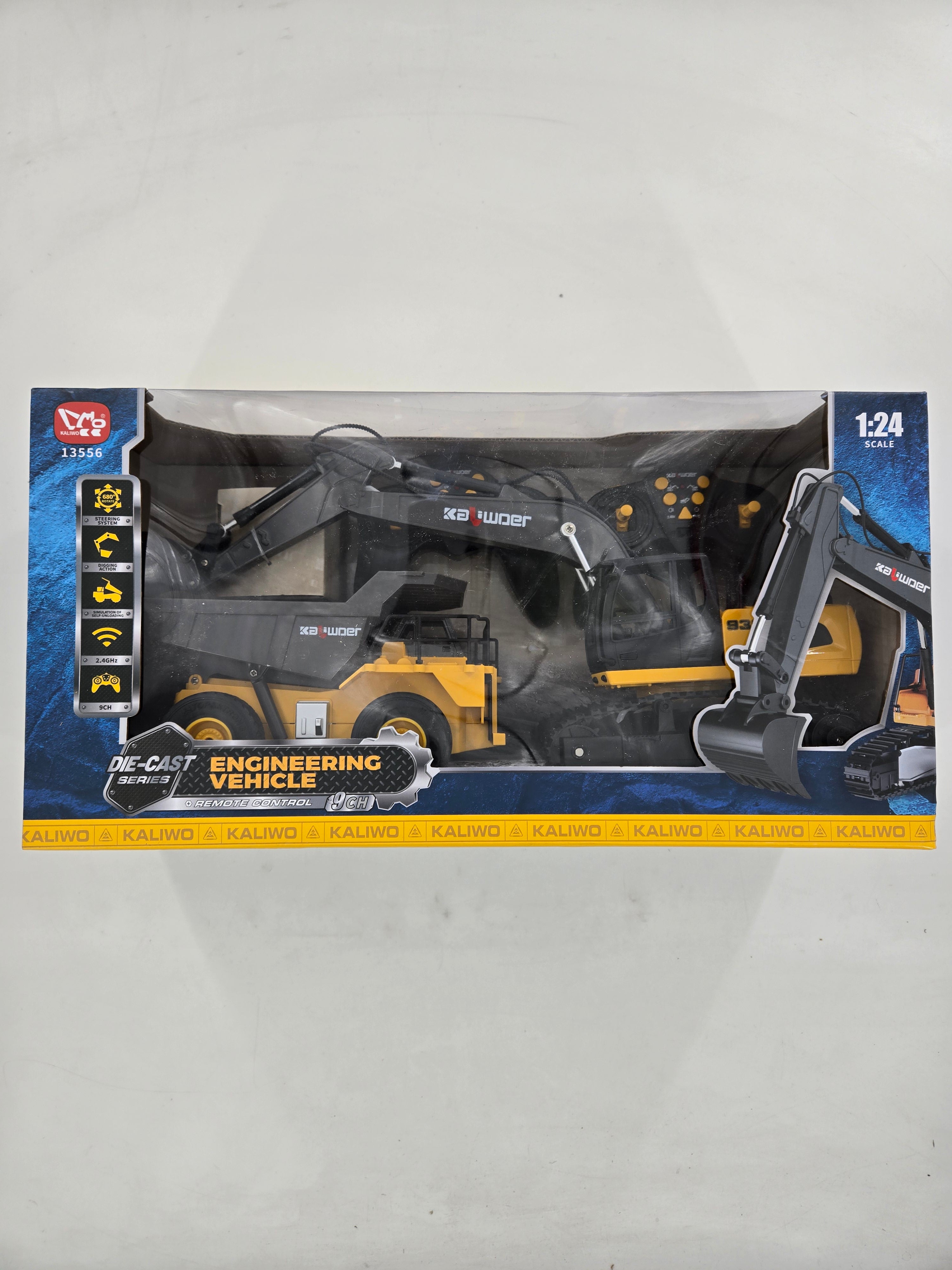 9CH 1:24 RC 2.4Ghz Remote Control Engineering Vehicle Set