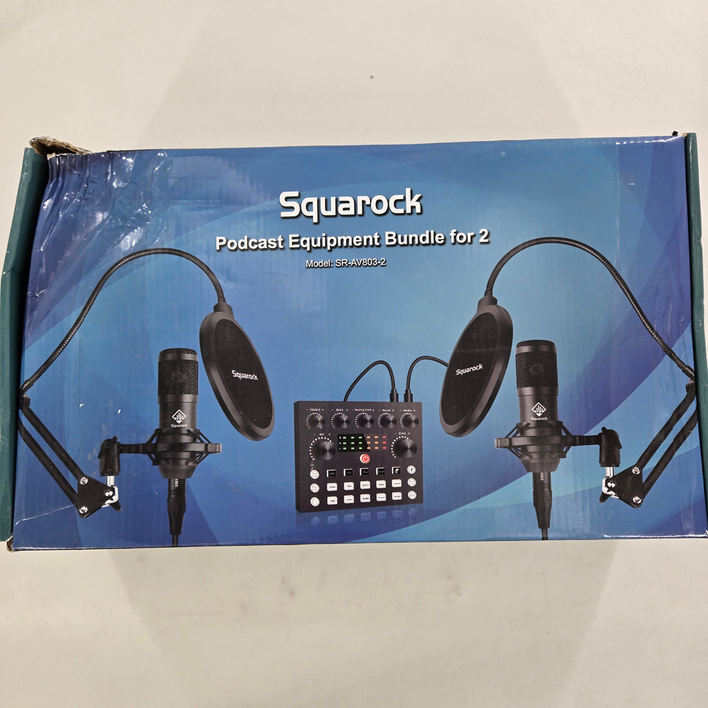 Squarock Podcast Equipment Bundle For 2, Audio Interface with Voice Changer Stud