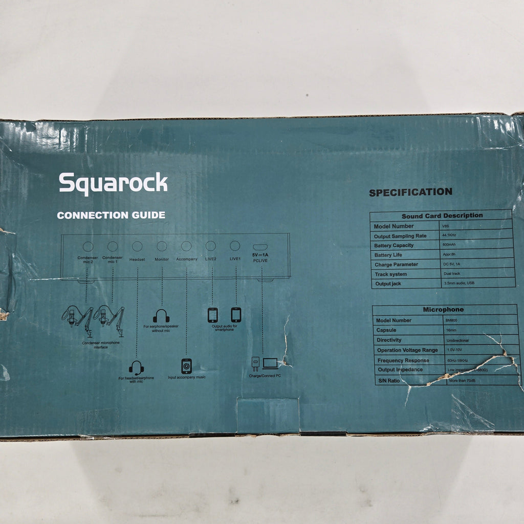 Squarock Podcast Equipment Bundle For 2, Audio Interface with Voice Changer Stud