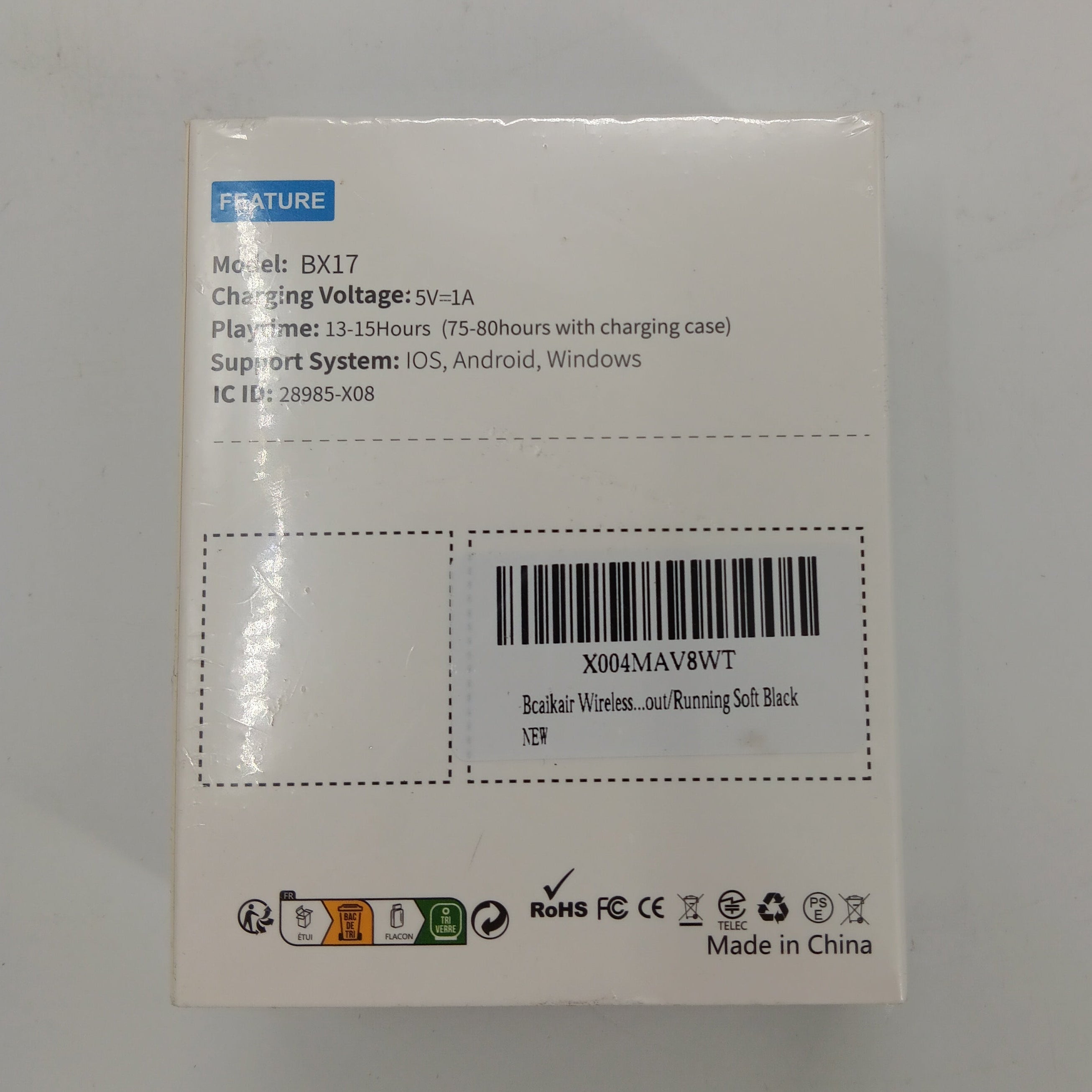 Bcaikair Wireless Ear Buds with 80hr Playtime, Noise Canceling, Waterproof
