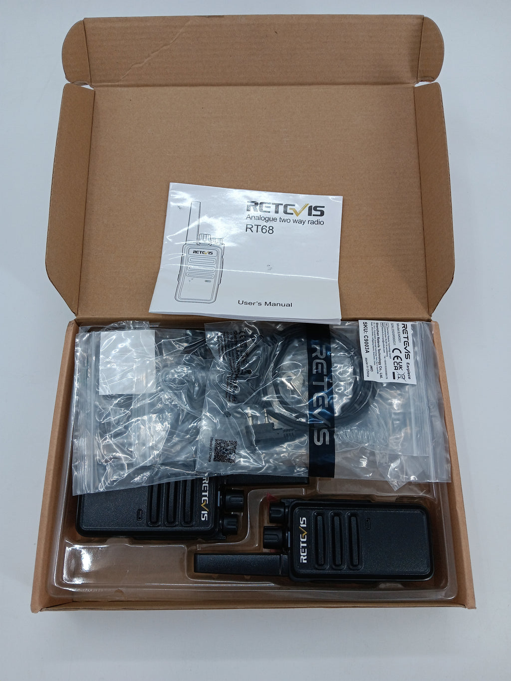 Retevis RT68 Walkie Talkie Rechargeable 1200mAh VOX Alarm Handheld Two Way Radio