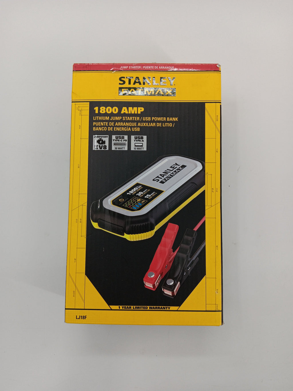 Stanley Fatmax LJ12F 1200 AMP Lithium Jump Starter And USB Power Bank
