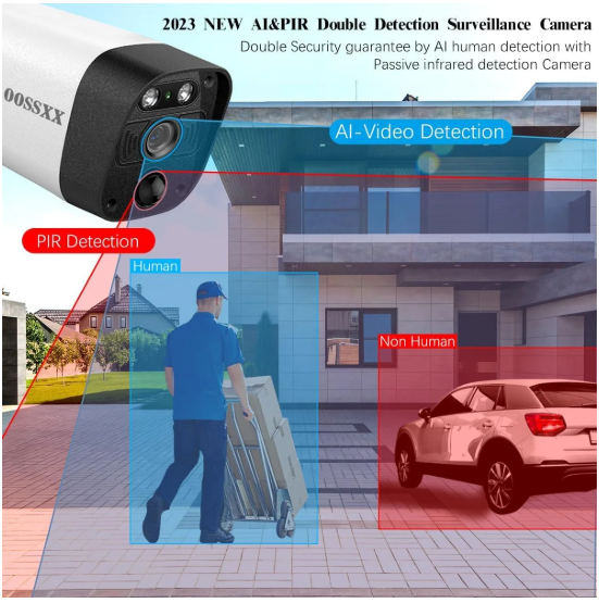 OOSSXX Wireless Security Cameras System 6 + 2pcs 2K 3.0MP solar cameras
