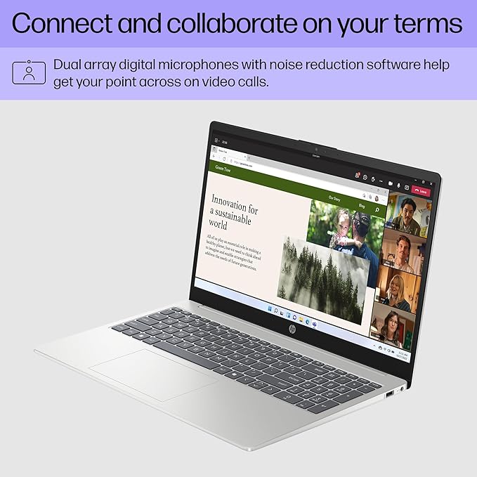 HP 15.6 inch Laptop, HD Touchscreen Display, AMD Ryzen 3 7320U, 8 GB RAM, 128 GB