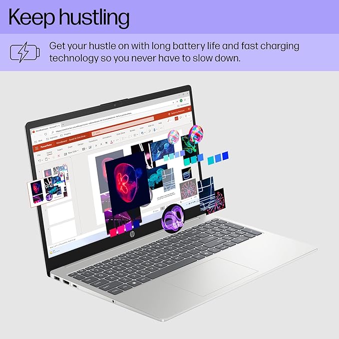 HP 15.6 inch Laptop, HD Touchscreen Display, AMD Ryzen 3 7320U, 8 GB RAM, 128 GB