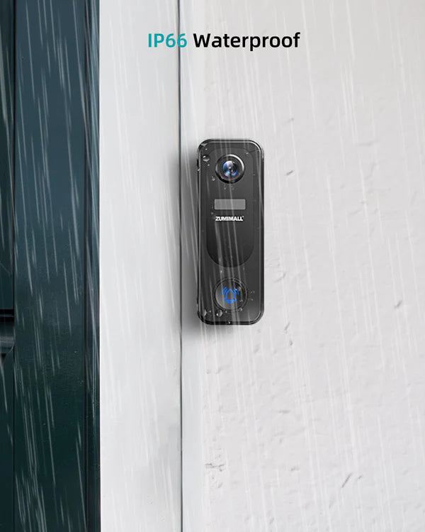 ZUMIMALL 2K Battery Powerd 2.4G WiFi Video Doorbell Camera with Chime-P8