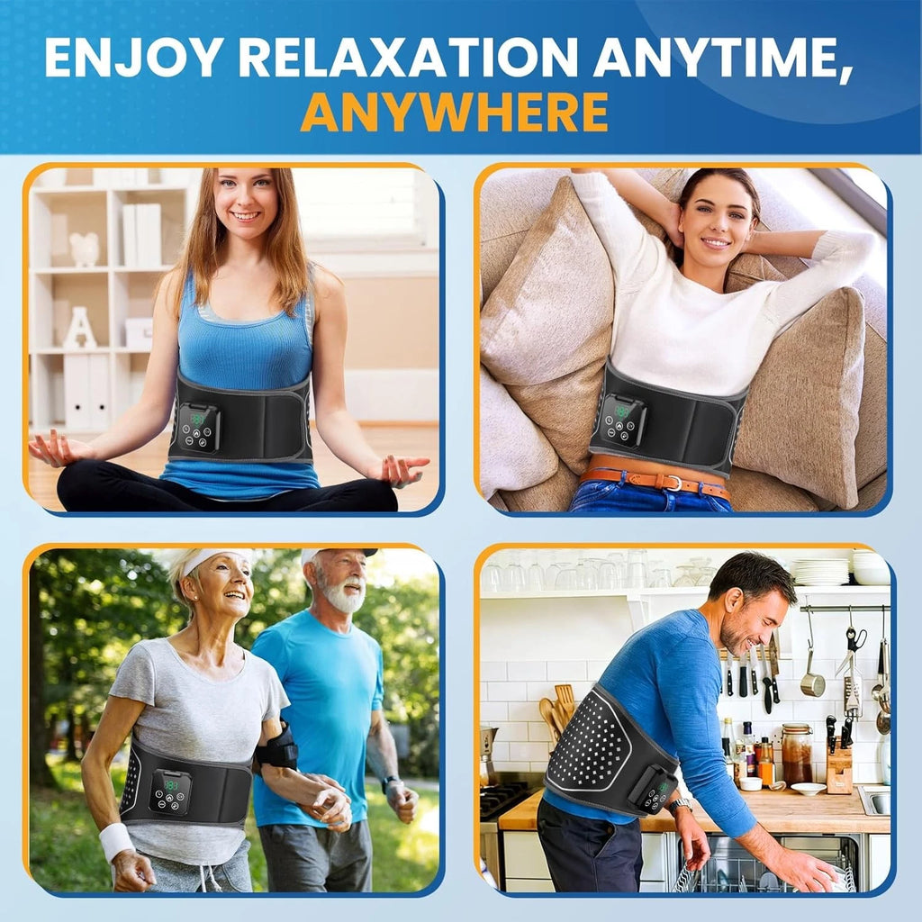 Heating Massager Belt Air Compression Vibration Lumbar Belt Heating Pad Cordless