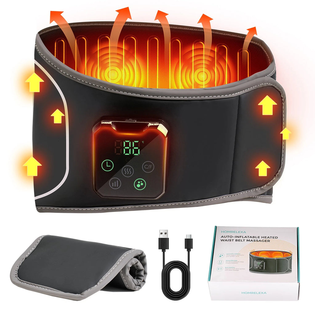 Heating Massager Belt Air Compression Vibration Lumbar Belt Heating Pad Cordless