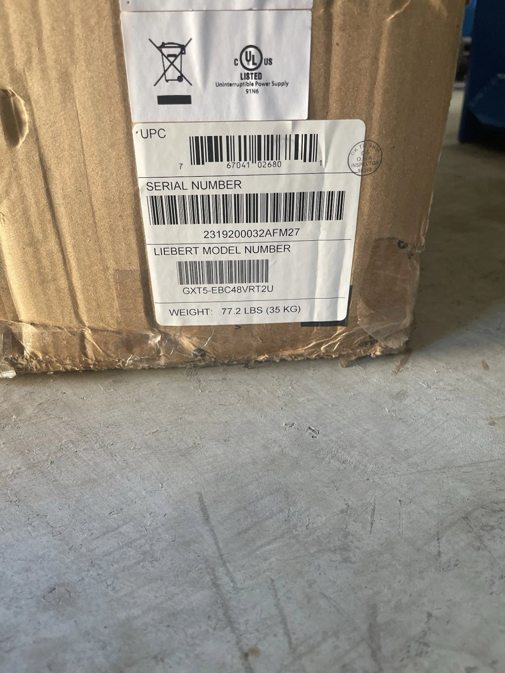 VERTIV LIEBERT GXT5 with Rail Kit- GXT5-EBC48VRT2U