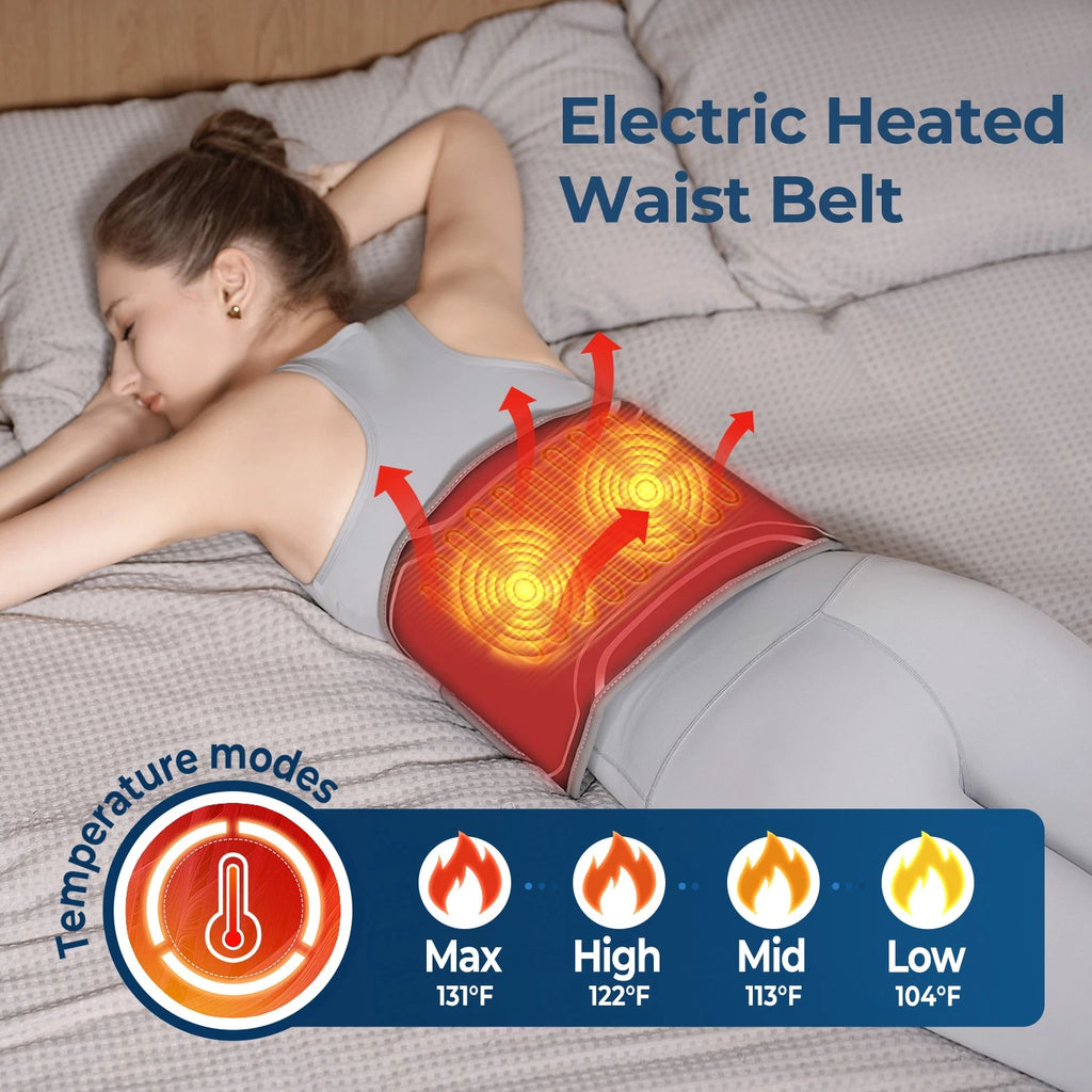 Heating Massager Belt Air Compression Vibration Lumbar Belt Heating Pad Cordless