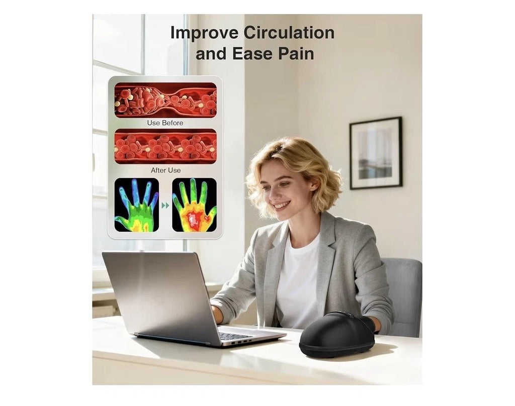 Medcursor Hand Massager With Heat Compression Rechargeable Cordless MD-HM01