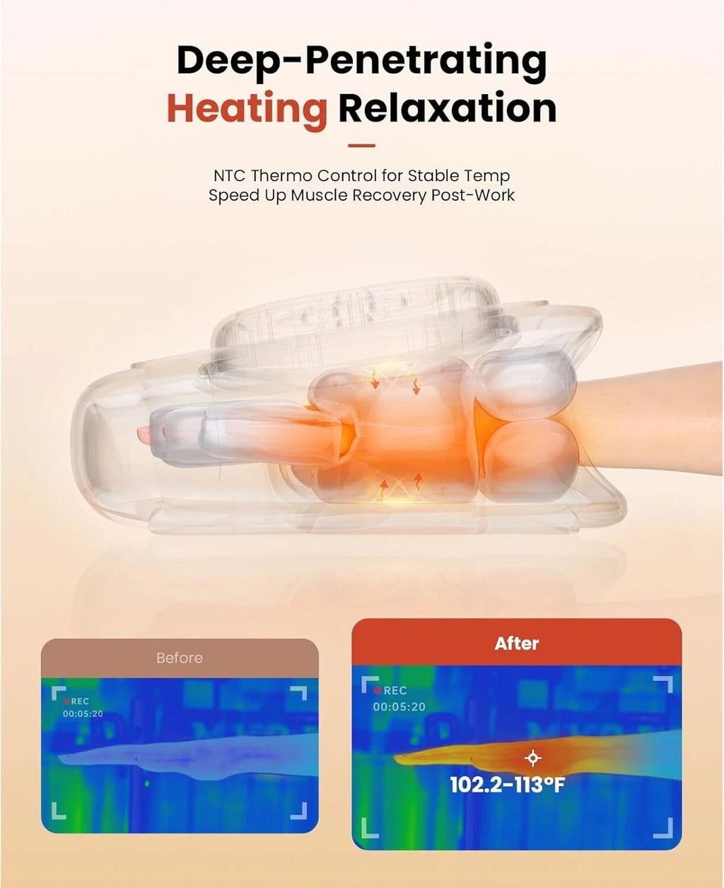 Bob and Brad Hand Massager Heat HandSpa Compression Arthritis Relief Portable