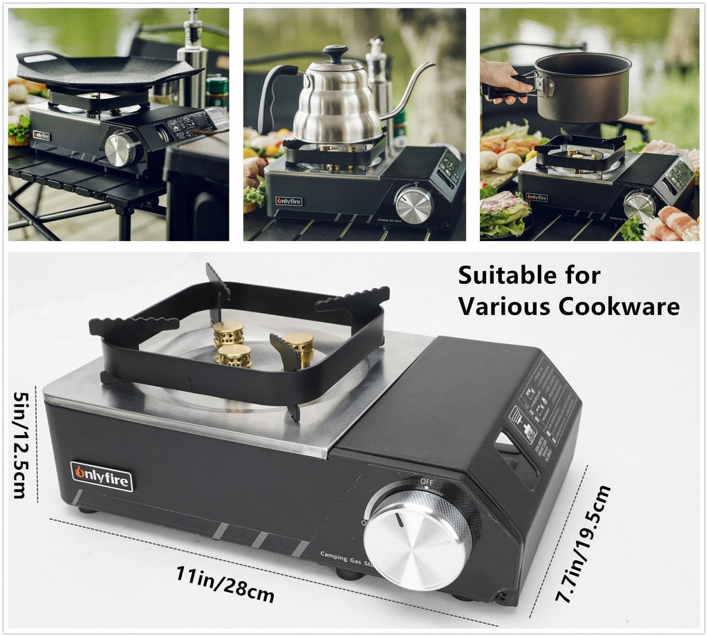 ONLYFIRE OUTDOOR LIVING Butane Gas Stove with Carrying Case, Portable Camping...