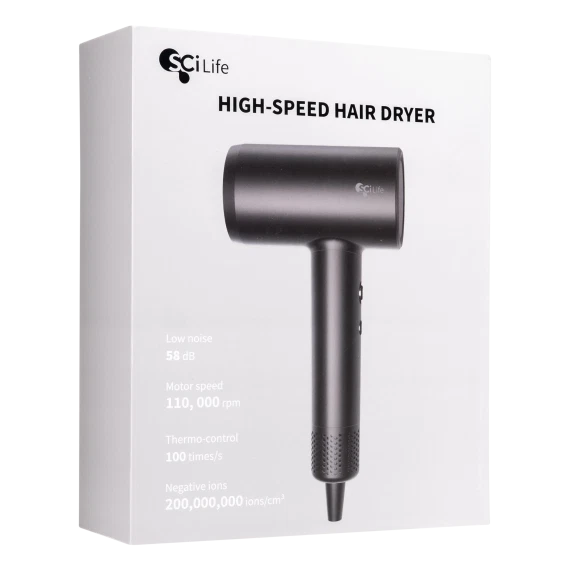 SciLife 1400W High Speed Ionic Hair Dryer with Magnetic Wall Mount (Black)