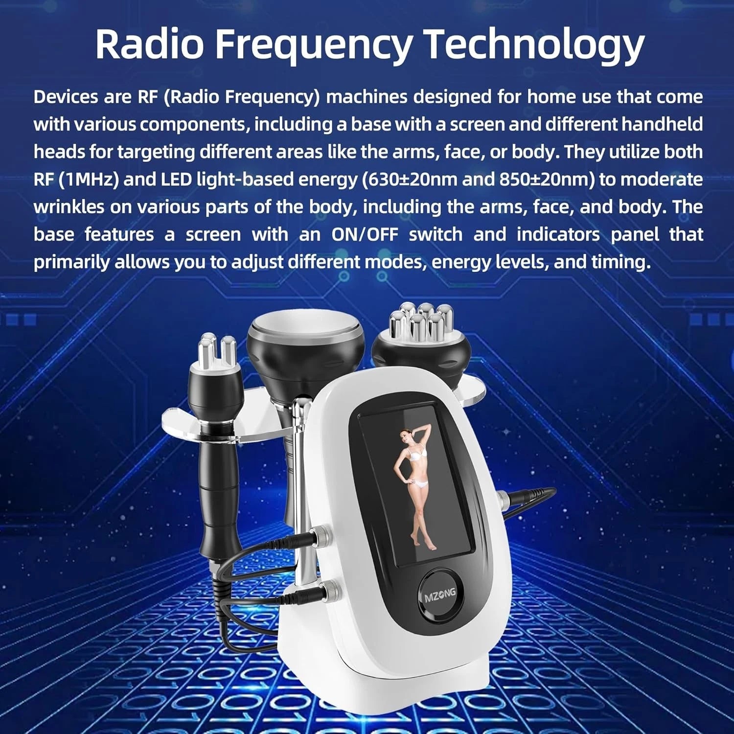 MZONG Radio Frequency Skin Care Device for Skin Wrinkles with Light Based