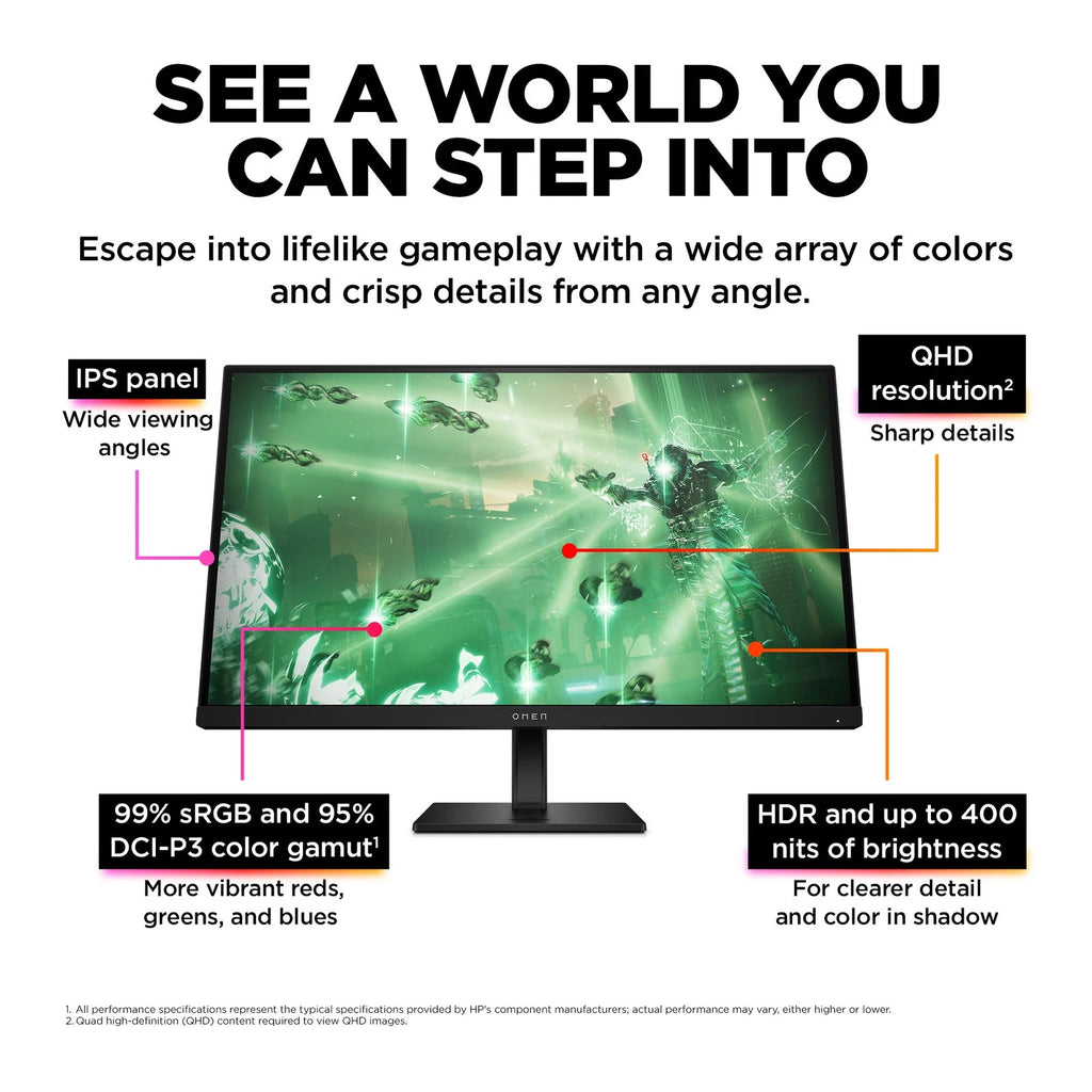 OMEN by HP 27 inch QHD 165Hz Gaming Monitor - OMEN 27q 27 Inch QHD (2560 x 1440)