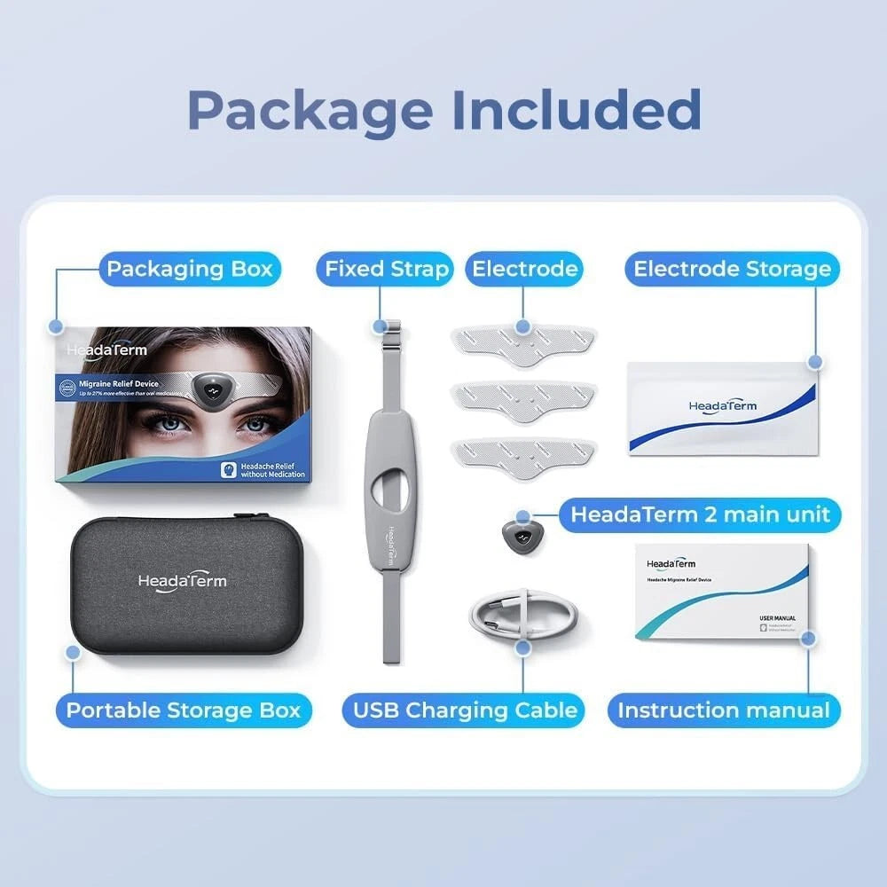 HeadaTerm-2 Migraine Relief Device e-TNS Treatment For migraine and Headache