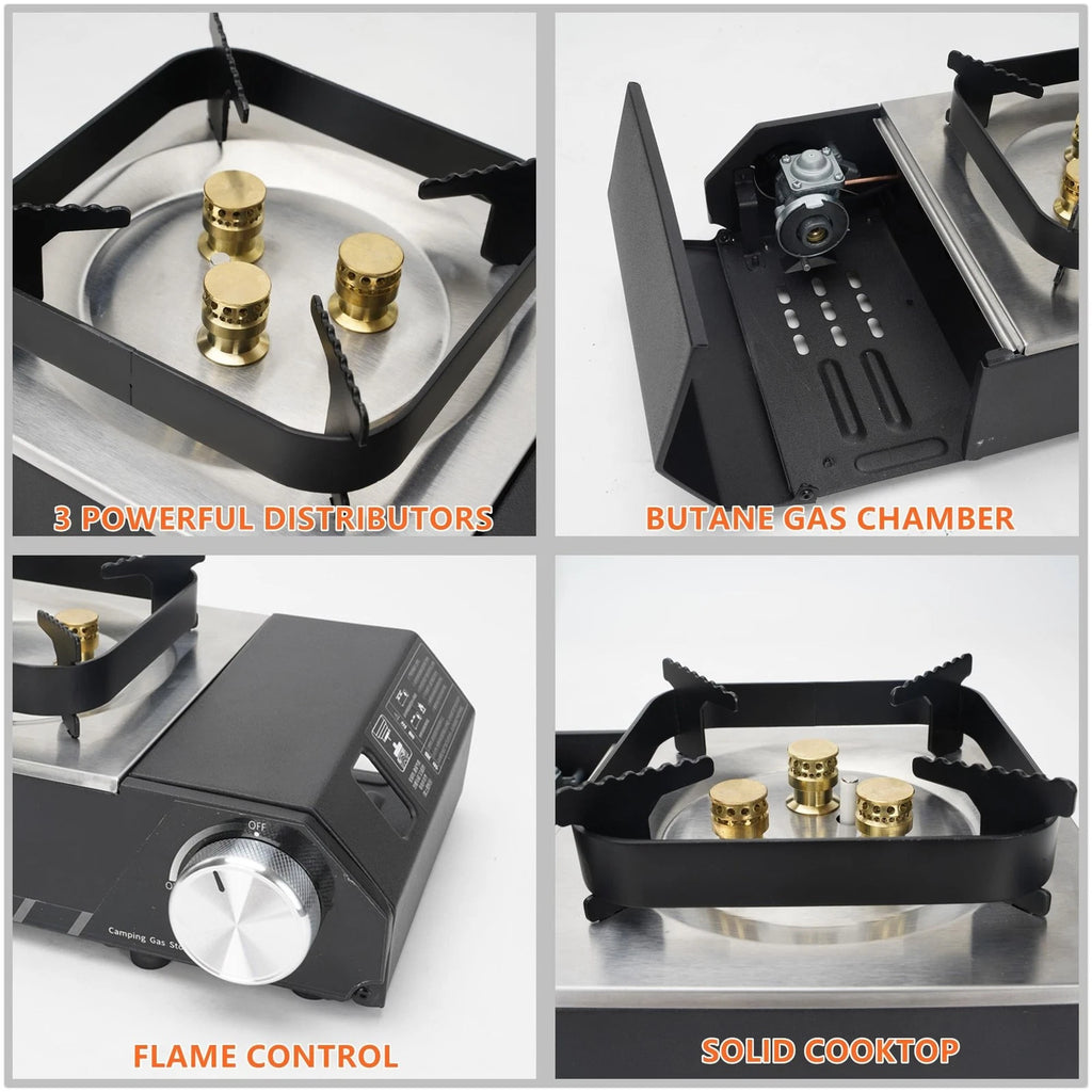 ONLYFIRE OUTDOOR LIVING Butane Gas Stove with Carrying Case, Portable Camping...