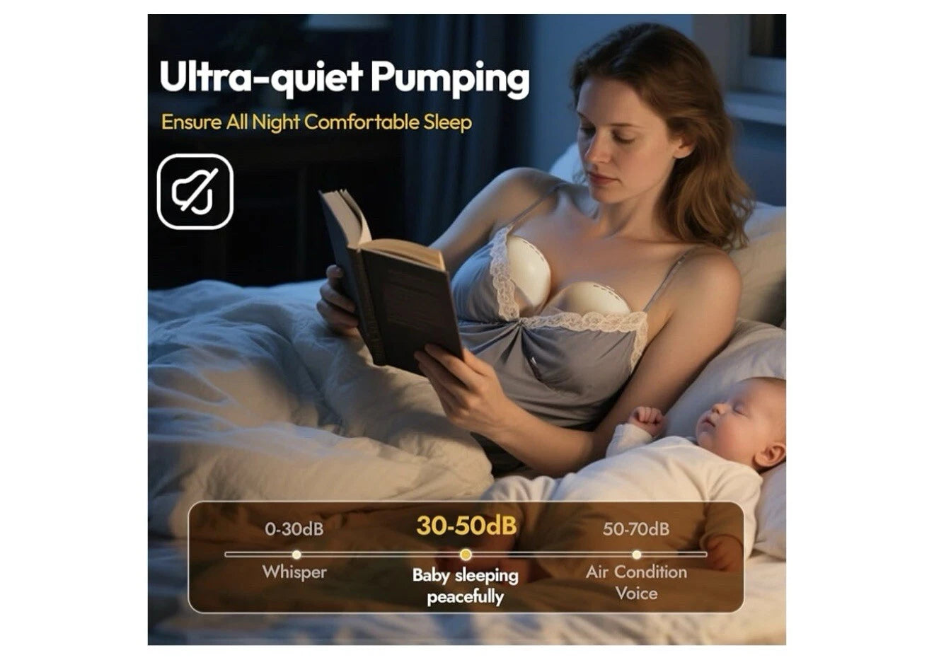 NCVI Breast Pump Hands Free 8131, Wearable Breastfeeding Pump with 4 Modes