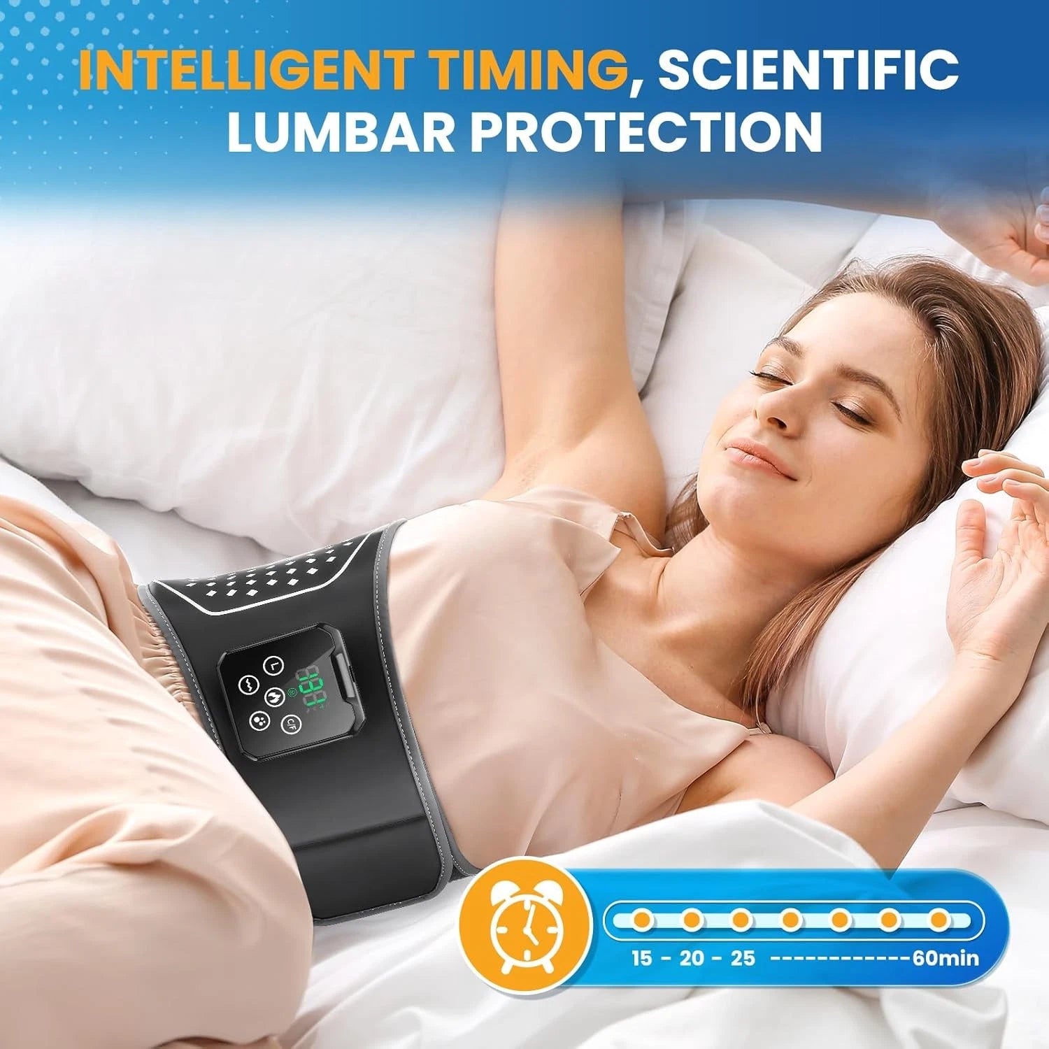 Heating Massager Belt Air Compression Vibration Lumbar Belt Heating Pad Cordless