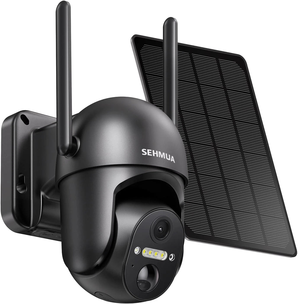 SEHMUA Solar Security Cameras Wireless Outdoor, 2K 360 View Battery Powered Out